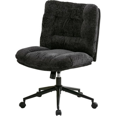 Dark Grey Ergonomic Office Chair Thick Cushion Adjustable Wheels - image 1