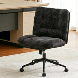 Dark Grey Ergonomic Office Chair Thick Cushion Adjustable Wheels - thumbnail 7