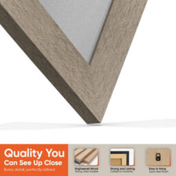 "AK Frames 25X17"" Aluminium Modern Vinyl Record Frame With Silver Mount For 12 Inch Lp Cover & Disc - Overlapped Design" - thumbnail 3