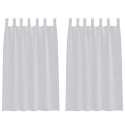 Berkfield Modern Curtains With Curtains 2 Pcs Light Gray Polyester