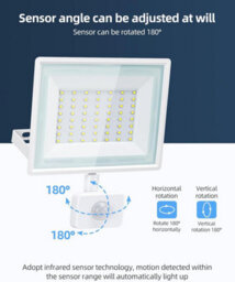 Aigostar Security Lights Outdoor Motion Sensor, 50W Pir Floodlight, 4300 Lumens Ip65 Waterproof 6500K Cool White - thumbnail 4