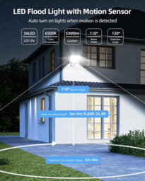 Aigostar Security Lights Outdoor Motion Sensor, 50W Pir Floodlight, 4300 Lumens Ip65 Waterproof 6500K Cool White - thumbnail 2