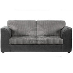 Furnishings For Less UK Luxor Jumbo Cord 3 + 2 Fabric Sofa Suite - Fullback Black And Grey - thumbnail 2