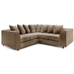 Furnishings For Less UK Ferguson Coffee 5 Seater Fabric Corner Sofa L Shaped Jumbo Cord - Scatter Back - thumbnail 1