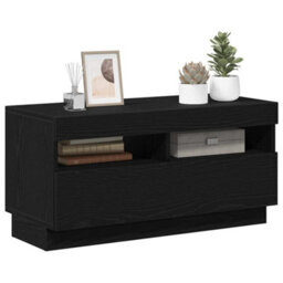 Berkfield Modern Tv Cabinet With Led Lights - Black Oak, 80X35X40 Cm, Made Of Engineered Wood - thumbnail 3