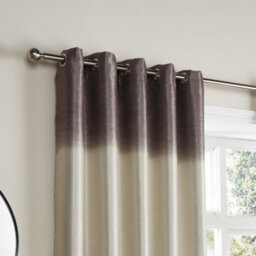 Fusion Ombre Strata Dim Out Pair Of Chocolate Eyelet Curtains - thumbnail 2