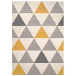 Loomed Yellow Ochre Grey Diamond Geometric Living Room Rug 280X365Cm - thumbnail 4