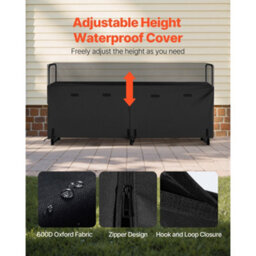 Vevor Firewood Rack With Waterproof Cover, 8 Ft Outdoor Firewood Holder, 1/2 Cord Storage Metal Log Holder, Top Covered - thumbnail 4