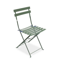 Sweeek - Square 2-Seater Folding Metal Bistro Garden Table With 2 Chairs Sage Green 70X70X71 Cm - Emilia - thumbnail 8