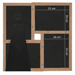 Berkfield Collage Photo Frame For 4X(10X15 Cm) Picture Light Brown Mdf - thumbnail 7