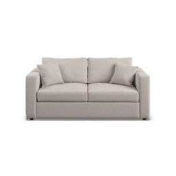 Xample Oxford Beige Fabric 3-Seater Sofa Bed - Convertible Design, Foam & Fibre Cushions, Easy-Glide Base, Accent Pillows Included - thumbnail 5