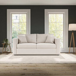 Xample Oxford Beige Fabric 3-Seater Sofa Bed - Convertible Design, Foam & Fibre Cushions, Easy-Glide Base, Accent Pillows Included - thumbnail 3