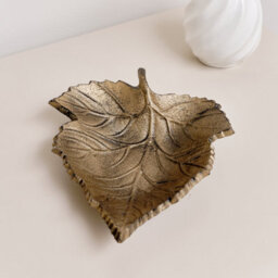 Melody Maison Rustic Bronze Leaf Trinket Tray Dish - thumbnail 1