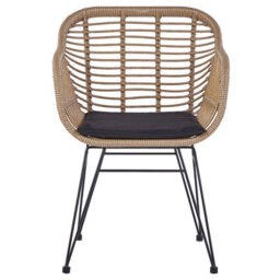Beliani Bistro Set With Cushions Tropea Ii Pe Rattan Natural - thumbnail 5
