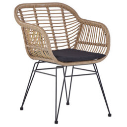 Beliani Bistro Set With Cushions Tropea Ii Pe Rattan Natural - thumbnail 6