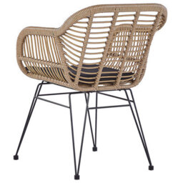 Beliani Bistro Set With Cushions Tropea Ii Pe Rattan Natural - thumbnail 7