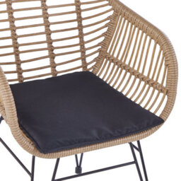 Beliani Bistro Set With Cushions Tropea Ii Pe Rattan Natural - thumbnail 8