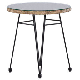 Beliani Bistro Set With Cushions Tropea Ii Pe Rattan Natural - thumbnail 9