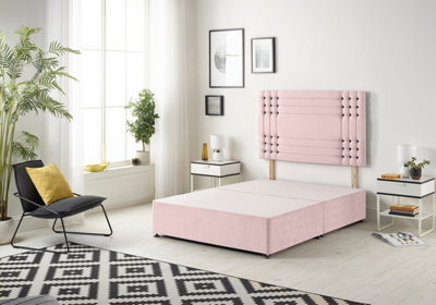 Somnior Beds Somnior Flexby Plush Pink Divan Base With Headboard - Small Double - image 1