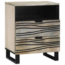 Berkfield Bedside Tables With Drawer White And Black