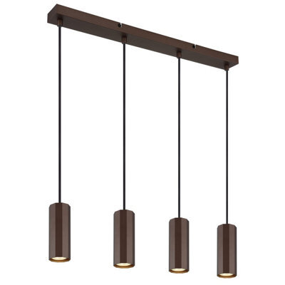 Luminosa Lighting Luminosa James Bar Pendant Ceiling Light Bronze Colored Matt 4X Gu10 - image 1