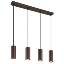 Luminosa Lighting Luminosa James Bar Pendant Ceiling Light Bronze Colored Matt 4X Gu10