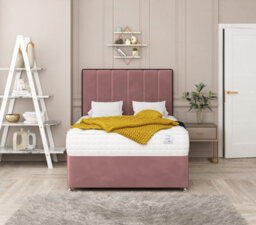 Bed Choices Herringbone Plush Velvet Divan Bed With Mattress, Headboard & 4 Storage Drawers  - King - thumbnail 2