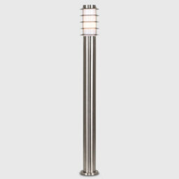 Valuelights Wharf Modern Outdoor Stainless Steel 1 Metre Tall Bollard Lantern Light Post - Includes 4W Led Candle Bulb 3000K - thumbnail 2