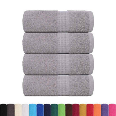 Berkfield Durable Wash Towels 4 Pcs Frogn Grey 30X30 Cm 100% Cotton