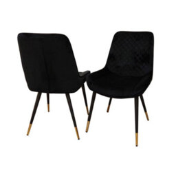 Stratus Interiors Luna Velvet Quilted Dining Chair Black, Green, Grey, Teal, Cream And Navy - Blue