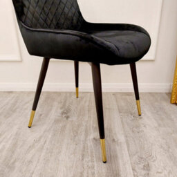 Stratus Interiors Luna Velvet Quilted Dining Chair Black, Green, Grey, Teal, Cream And Navy - Blue - thumbnail 9