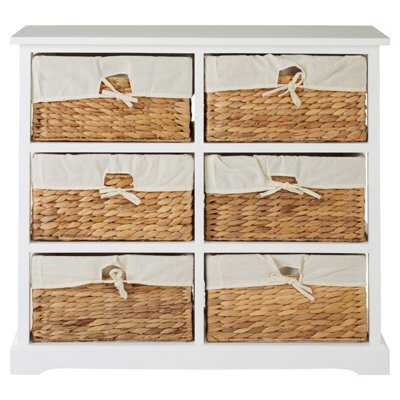 Orsina Stylish 6 Seagrass Drawer Chest, Modern Chest Of Drawers For Livingroom, Sleek Minimalist Chest For Lounge - image 1
