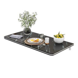 Living And Home Black Marble Folding Wall-Mounted Flip Table 60Cm W X 40Cm D - thumbnail 4
