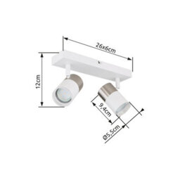 Luminosa Lighting Luminosa Brisbon Twin Ceiling Spotlight White Matt 2X Gu10 - thumbnail 6