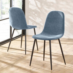 Oakham Alverton Premium Denim Blue Chenille Upholstered Dining Chairs - Set Of 4 - thumbnail 5