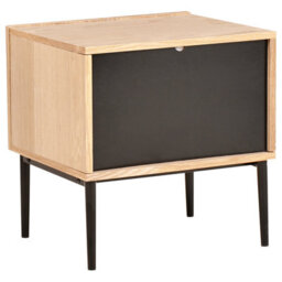 Wyld And Coco Novahome Bedside Table Natural Ash Veneer 1 Drawer Ribbed Front Modern - thumbnail 6