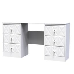 Genoa Ready Assembled Matt White 6 Drawer Non-Extendable Dressing Table (H)785mm (W)1248mm (D)390mm - thumbnail 2