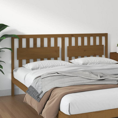 Berkfield Bed Headboard Honey Brown 185.5X4X100 Cm Solid Wood Pine - image 1
