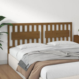 Berkfield Bed Headboard Honey Brown 185.5X4X100 Cm Solid Wood Pine - thumbnail 4