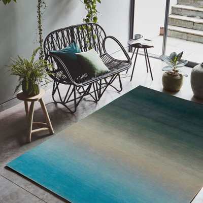 Blue Handmade , Luxurious , Easy To Clean Modern , Plain , Wool Rug For Living Room, Bedroom - 70 X 240 (Runner) - image 1