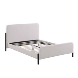 SlumberWorx Thetford Ivory Boucle Fabric Bed Frame - thumbnail 3