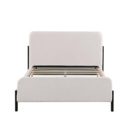 SlumberWorx Thetford Ivory Boucle Fabric Bed Frame - thumbnail 2