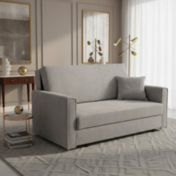 Viva Bis Iii Premium Sofa Bed For Living Room Chipboard Frame Polyurethane Foam Wave Springs 153X85X98Cm Light Grey - thumbnail 1
