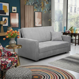 Viva Bis Iii Premium Sofa Bed For Living Room Chipboard Frame Polyurethane Foam Wave Springs 153X85X98Cm Light Grey - thumbnail 2