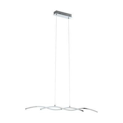 Stylish Chrome Pendant Ceiling Light With White Shade And Led Bulbs - image 1