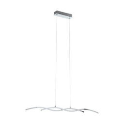 Stylish Chrome Pendant Ceiling Light With White Shade And Led Bulbs - thumbnail 1