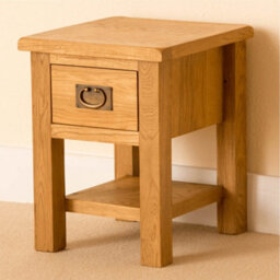 Lanner Oak 36Cm Side Lamp Table With Drawer - Fully Assembled By Roseland Furniture - thumbnail 2