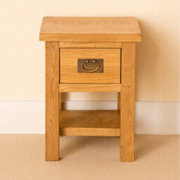 Lanner Oak 36Cm Side Lamp Table With Drawer - Fully Assembled By Roseland Furniture - thumbnail 3