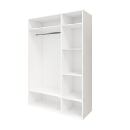 GoodHome Atomia Freestanding Matt White Chipboard Mirrored Triple 2 Drawer Wardrobe (H)2250mm (W)1000mm (D)580mm - thumbnail 3