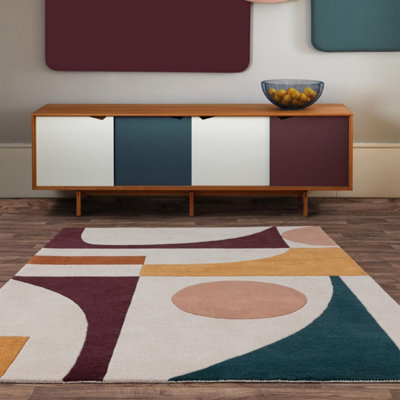 Furniturebox Uk Tolliver Multicolour Modern Shapes Rug 160X230 - image 1